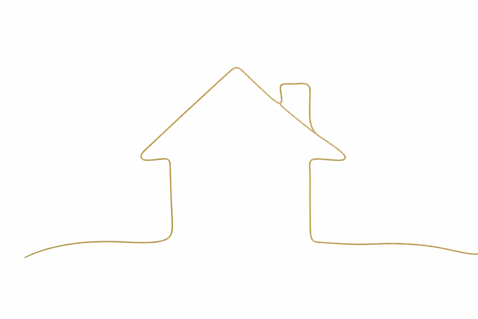 Ein Haus, in einer Linie gezeichnet